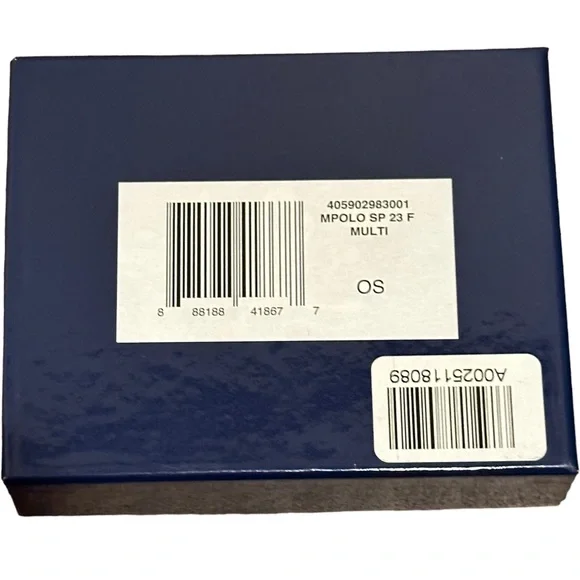 Polo Ralph Lauren Bear Stripped Needlepoint Leather Wallet NWT - Picture 8 of 8